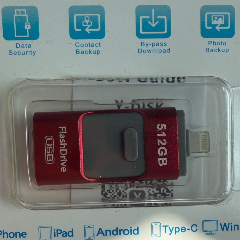 Red FlashDrive 512GB for iOS and Android - Picture 3 of 9
